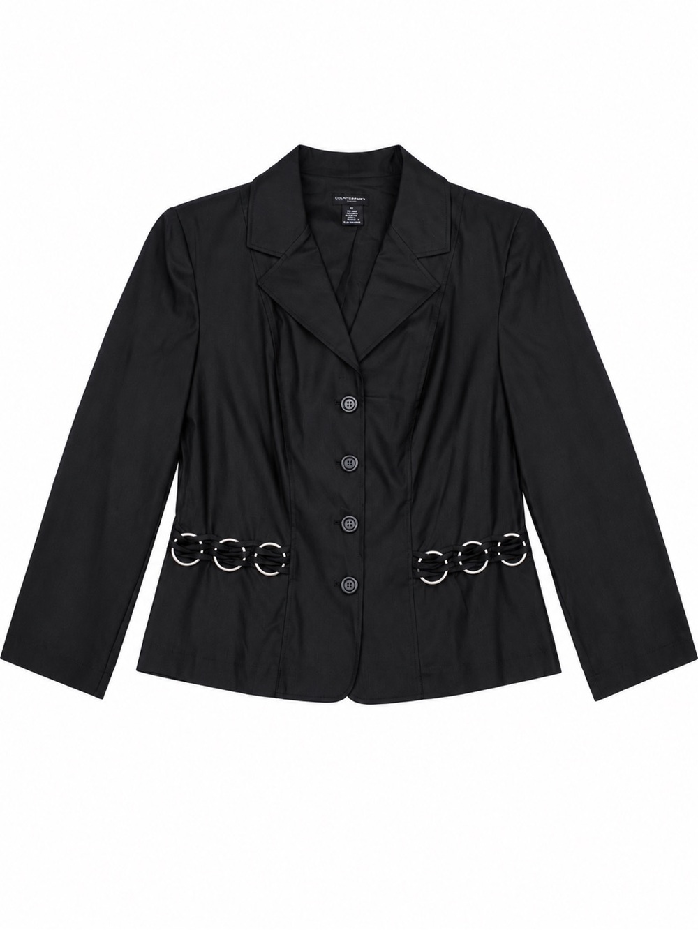 Vintage Y2K Courtenay Braided O-Ring Detail Button Blazer Jacket Size 12